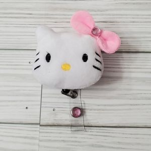 Hello Kitty Plush Badge Reel ID Holder